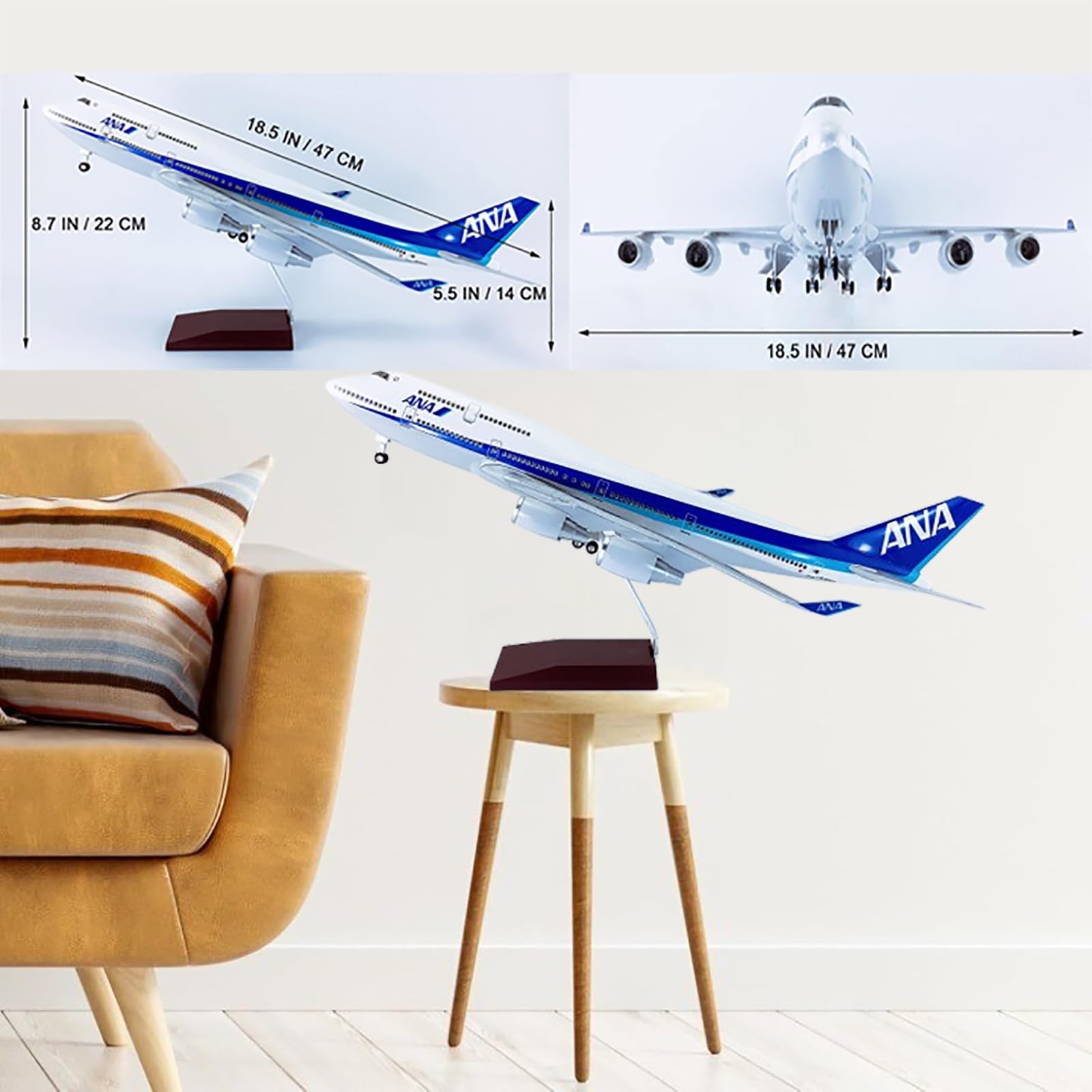 Amazon.co.jp: 1:150スケールの大型ANA B747-400ダイキャスト飛行機